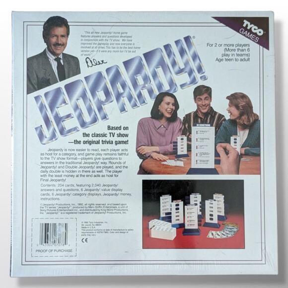 Jeopardy Board Game Masters Edition 1992 Tyco Alex Trebek New Vintage Sealed - Picture 2 of 3